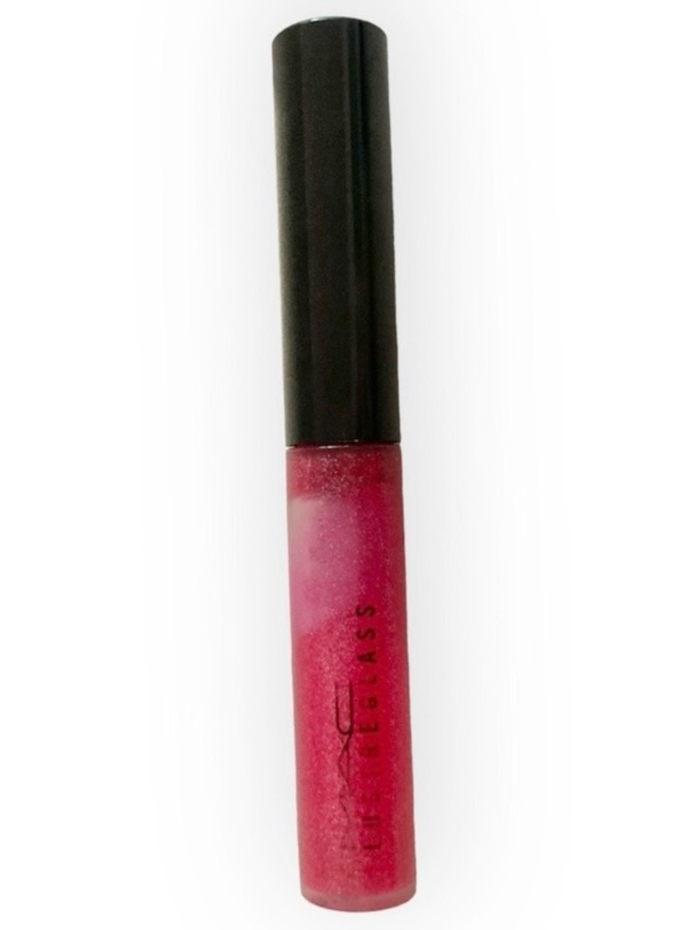 Used Once MAC Lustreglass Lip Gloss Flashmode Smaller Size 2.4 g (.08 oz) Rare